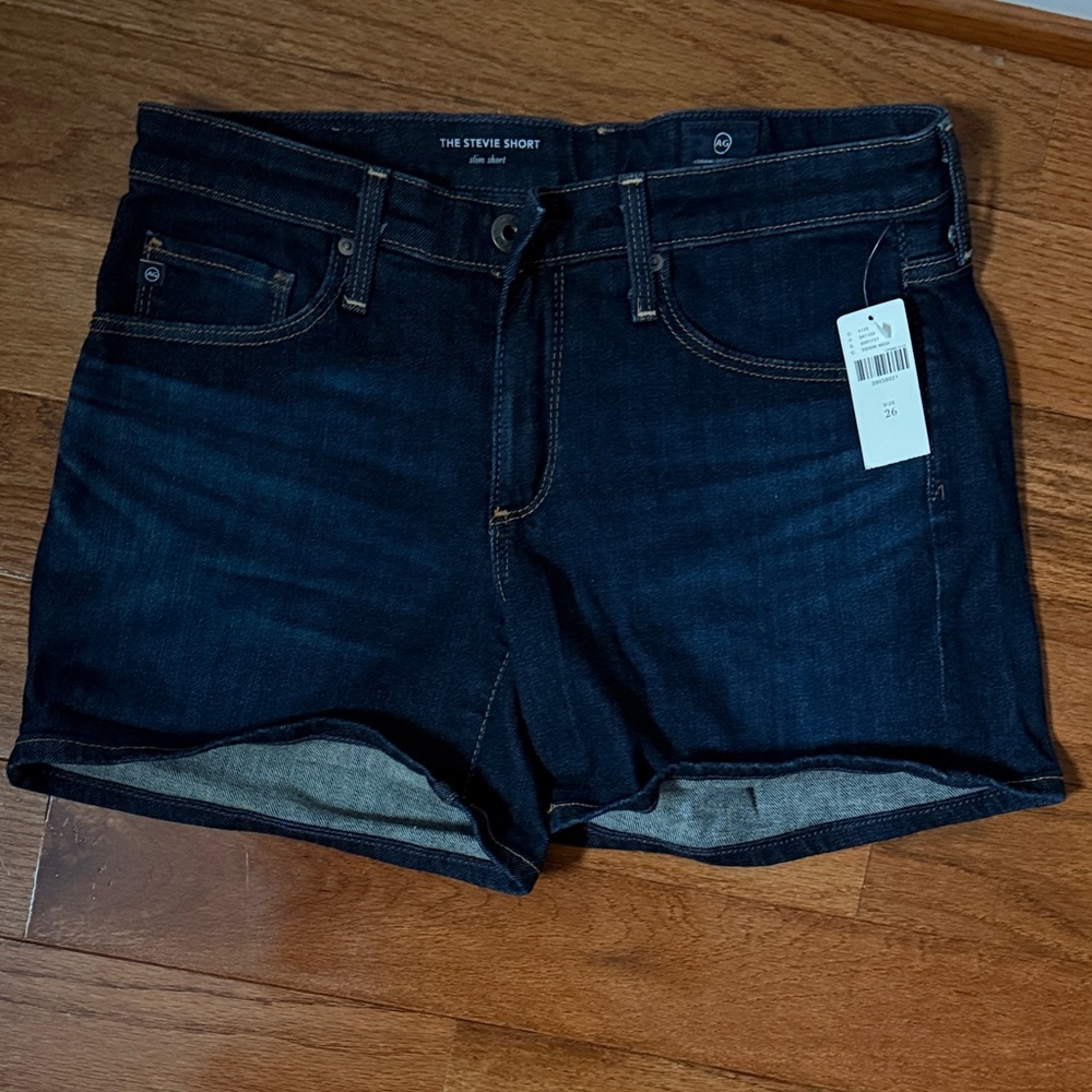 AG Adriano Goldschmied Navy Denim Shorts
